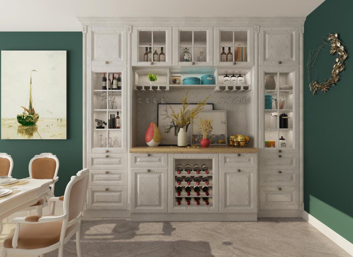 全鋁酒柜-01（風(fēng)格：簡歐；顏色：白橡）
