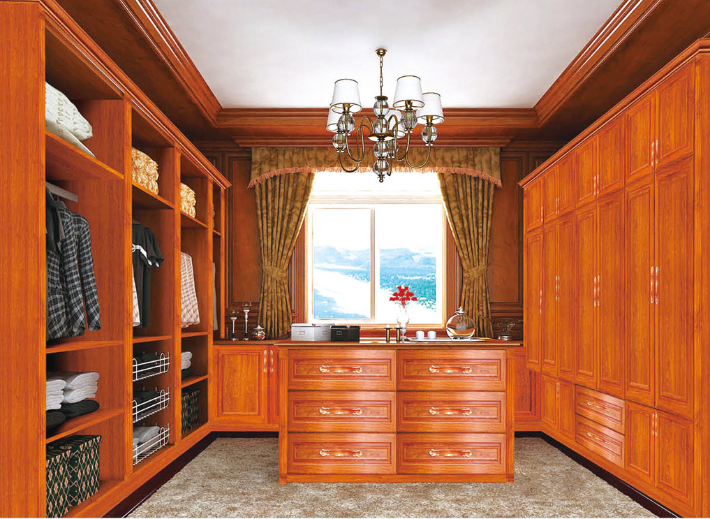 全鋁衣帽間-01（風(fēng)格：中式；顏色：紅橡）